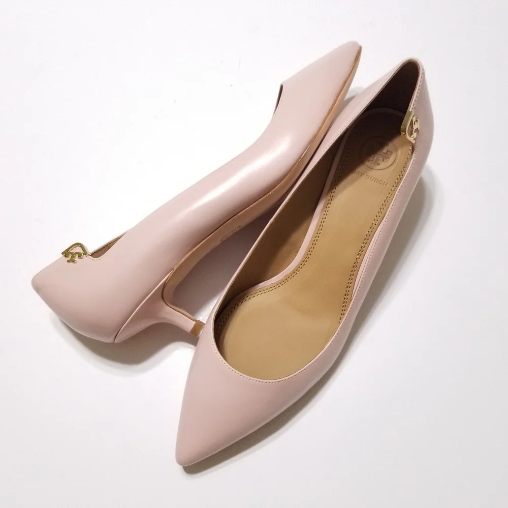 NIB Tory Burch Elizabeth Pump 40MM Leather Sea Shell Pink Size 8.5, 9 $278